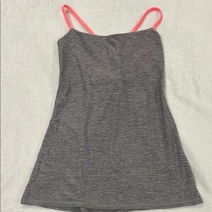 Lululemon Gray Tank Top with Pink Straps